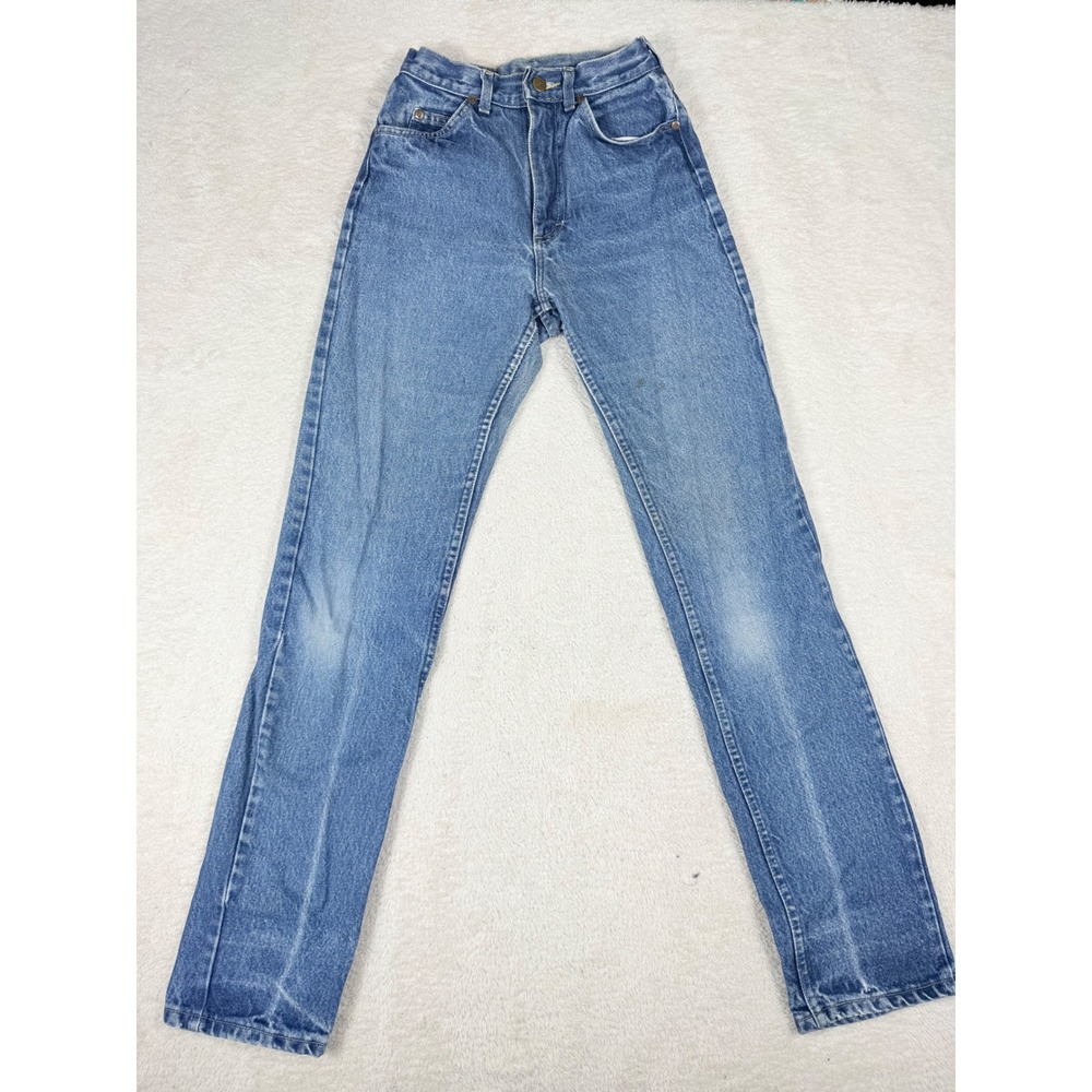 Lee Riders Jeans Womens 24 Medium Wash Blue Vintage High Rise Straight Leg